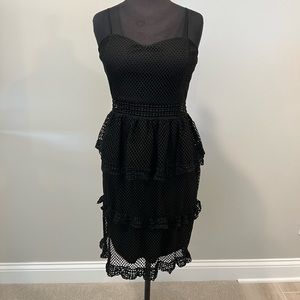 Black Ruffled Cocktail Dress